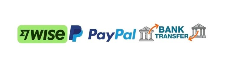 Payment methods: Wise, PayPal and bank transfer